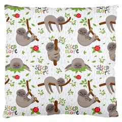 Seamless Pattern With Cute Sloths Sleep More Large Cushion Case (two Sides)