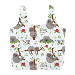 Seamless Pattern With Cute Sloths Sleep More Full Print Recycle Bag (l) by Vaneshart