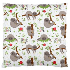 Seamless Pattern With Cute Sloths Sleep More Large Flano Cushion Case (two Sides)