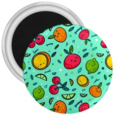 Various Fruits With Faces Seamless Pattern 3  Magnets by Vaneshart