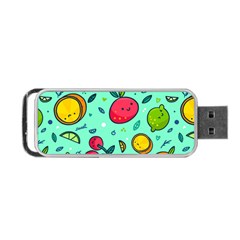 Various Fruits With Faces Seamless Pattern Portable Usb Flash (one Side) by Vaneshart