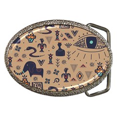 Vintage Tribal Seamless Pattern With Ethnic Motifs Belt Buckles