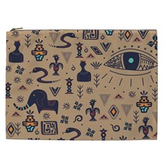 Vintage Tribal Seamless Pattern With Ethnic Motifs Cosmetic Bag (xxl)