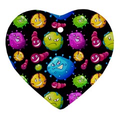 Seamless Background With Colorful Virus Ornament (heart)