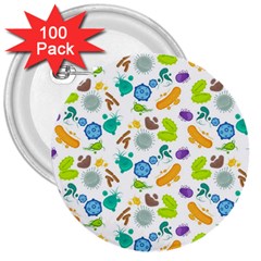 Bacteria Virus Seamless Pattern 3  Buttons (100 Pack) 