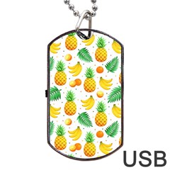 Tropical Fruits Pattern Dog Tag Usb Flash (one Side)