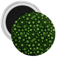 Seamless Pattern With Viruses 3  Magnets