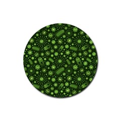 Seamless Pattern With Viruses Rubber Coaster (round)  by Vaneshart