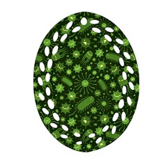 Seamless Pattern With Viruses Oval Filigree Ornament (two Sides) by Vaneshart