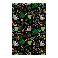Floral Pattern With Plants Sloth Flowers Black Backdrop Shower Curtain 48  X 72  (small) 