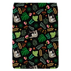 Floral Pattern With Plants Sloth Flowers Black Backdrop Removable Flap Cover (s) by Vaneshart