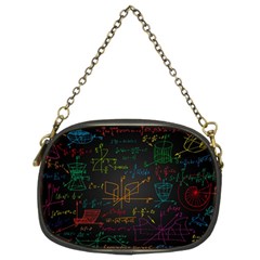 Mathematical Colorful Formulas Drawn By Hand Black Chalkboard Chain Purse (two Sides) by Vaneshart