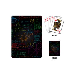 Mathematical Colorful Formulas Drawn By Hand Black Chalkboard Playing Cards Single Design (mini) by Vaneshart