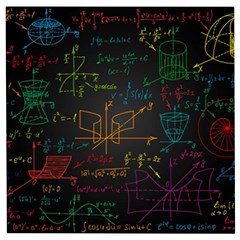 Mathematical Colorful Formulas Drawn By Hand Black Chalkboard Wooden Puzzle Square by Vaneshart