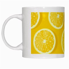 Lemon Fruits Slice Seamless Pattern White Mugs