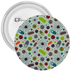 Seamless Pattern With Viruses 3  Buttons by Vaneshart