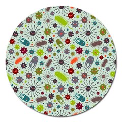 Seamless Pattern With Viruses Magnet 5  (round)
