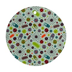 Seamless Pattern With Viruses Round Ornament (two Sides)