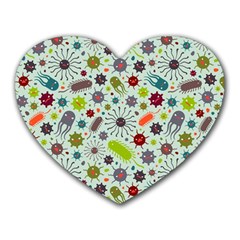 Seamless Pattern With Viruses Heart Mousepads