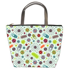 Seamless Pattern With Viruses Bucket Bag