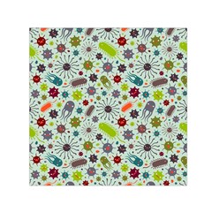 Seamless Pattern With Viruses Small Satin Scarf (square)