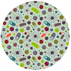 Seamless Pattern With Viruses Wooden Bottle Opener (Round)