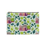 Cute Sloth Sleeping Ice Cream Surrounded By Green Tropical Leaves Cosmetic Bag (Medium) Front