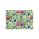 Cute Sloth Sleeping Ice Cream Surrounded By Green Tropical Leaves Cosmetic Bag (Medium) Back