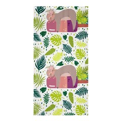 Cute Sloth Sleeping Ice Cream Surrounded By Green Tropical Leaves Shower Curtain 36  X 72  (stall)  by Vaneshart