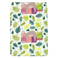 Cute Sloth Sleeping Ice Cream Surrounded By Green Tropical Leaves Removable Flap Cover (s) by Vaneshart