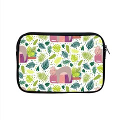 Cute Sloth Sleeping Ice Cream Surrounded By Green Tropical Leaves Apple Macbook Pro 15  Zipper Case by Vaneshart