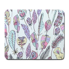 Vector Illustration Seamless Multicolored Pattern Feathers Birds Large Mousepads