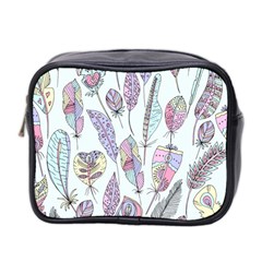 Vector Illustration Seamless Multicolored Pattern Feathers Birds Mini Toiletries Bag (two Sides)