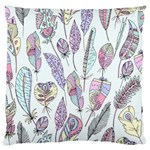 Vector Illustration Seamless Multicolored Pattern Feathers Birds Large Flano Cushion Case (Two Sides) Front