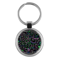 Math Linear Mathematics Education Circle Background Key Chain (round)