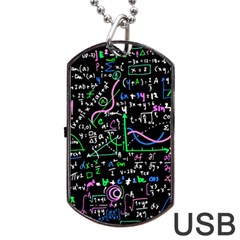 Math Linear Mathematics Education Circle Background Dog Tag Usb Flash (two Sides)