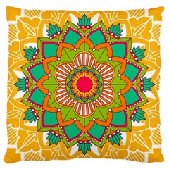 Mandala Patterns Yellow Large Cushion Case (one Side)