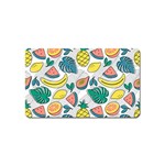 Seamless Pattern Tropical Fruit Banana Watermelon Papaya Lemon Orange Monstera Magnet (Name Card) Front