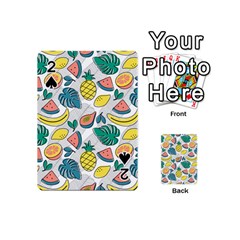 Seamless Pattern Tropical Fruit Banana Watermelon Papaya Lemon Orange Monstera Playing Cards 54 Designs (mini) by Vaneshart