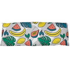 Seamless Pattern Tropical Fruit Banana Watermelon Papaya Lemon Orange Monstera Body Pillow Case (dakimakura) by Vaneshart