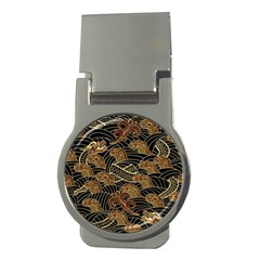 Oriental Traditional Seamless Pattern Dragon Money Clips (round) 