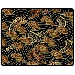 Oriental Traditional Seamless Pattern Dragon Fleece Blanket (medium) 