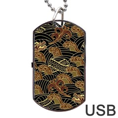 Oriental Traditional Seamless Pattern Dragon Dog Tag Usb Flash (two Sides) by Vaneshart