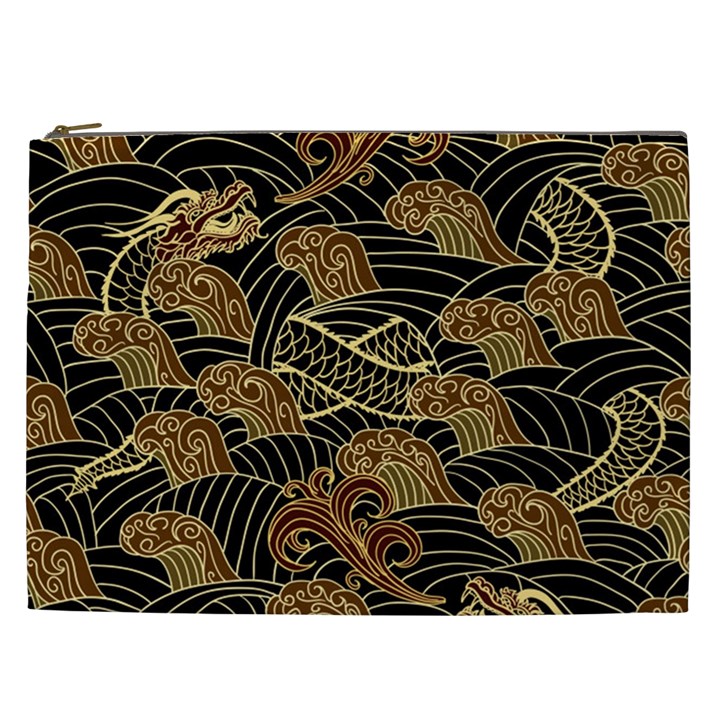 Oriental Traditional Seamless Pattern Dragon Cosmetic Bag (XXL)