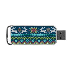 Background With Fabric Texture Winter Portable Usb Flash (one Side)