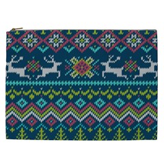 Background With Fabric Texture Winter Cosmetic Bag (xxl)