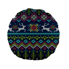 Background With Fabric Texture Winter Standard 15  Premium Round Cushions