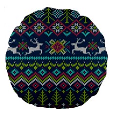 Background With Fabric Texture Winter Large 18  Premium Round Cushions