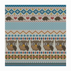 Fabric Texture With Owls Medium Glasses Cloth by Vaneshart