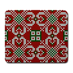 Grandma S Christmas Knitting Pattern Red Green White Colors Large Mousepads